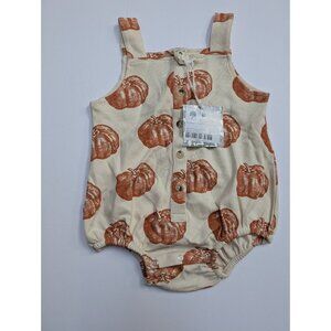 Kate Quinn Organic Cotton Harvest Pumpkin Bubble Romper 2T Spooky Halloween